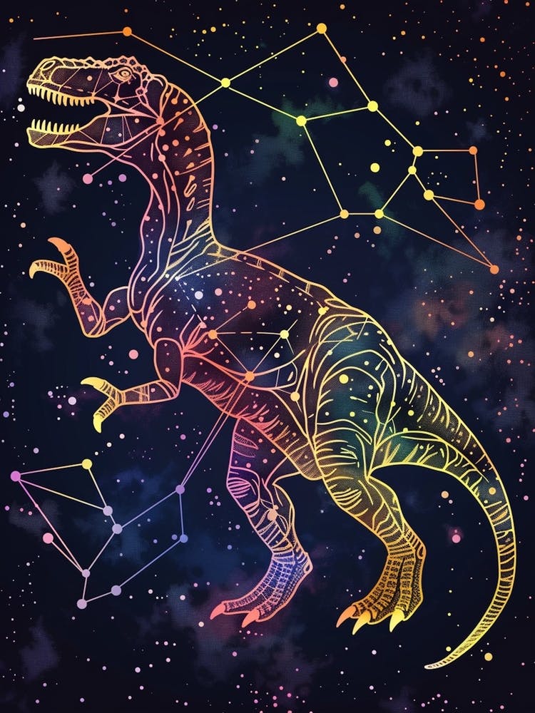 Cyber Celestial Neon Dinosaur 3