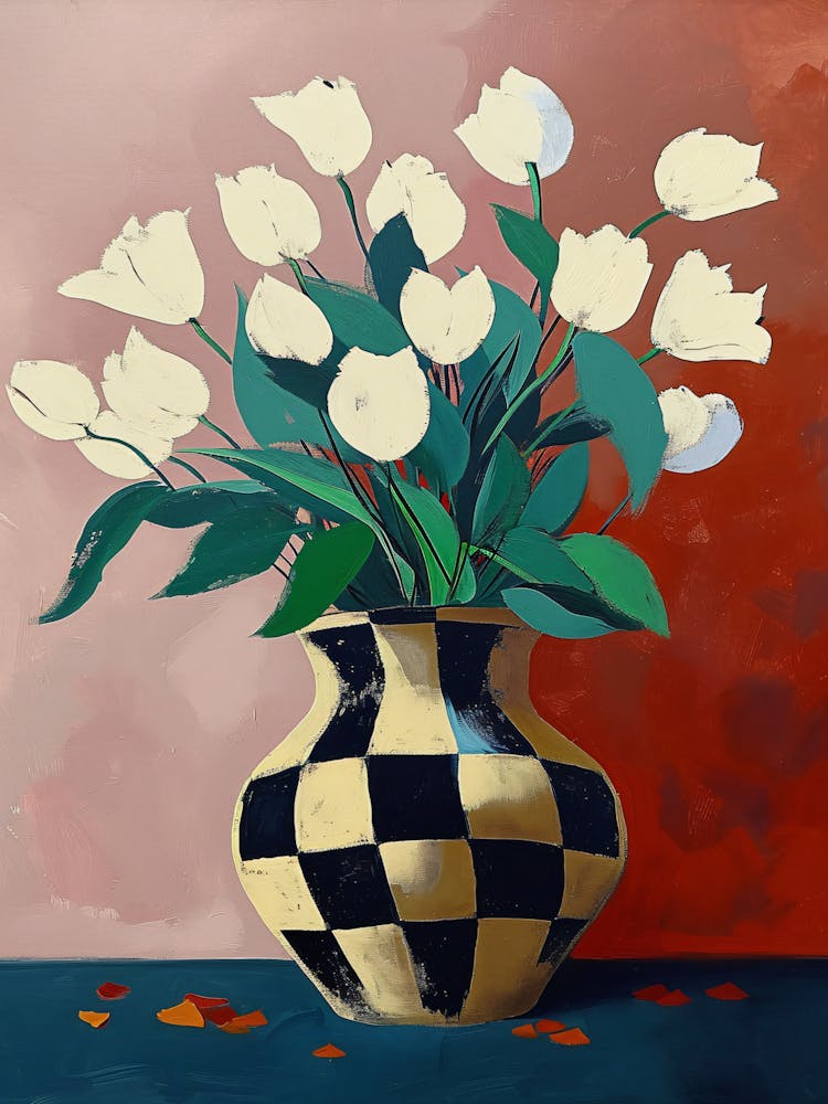 White Tulips In A Vase