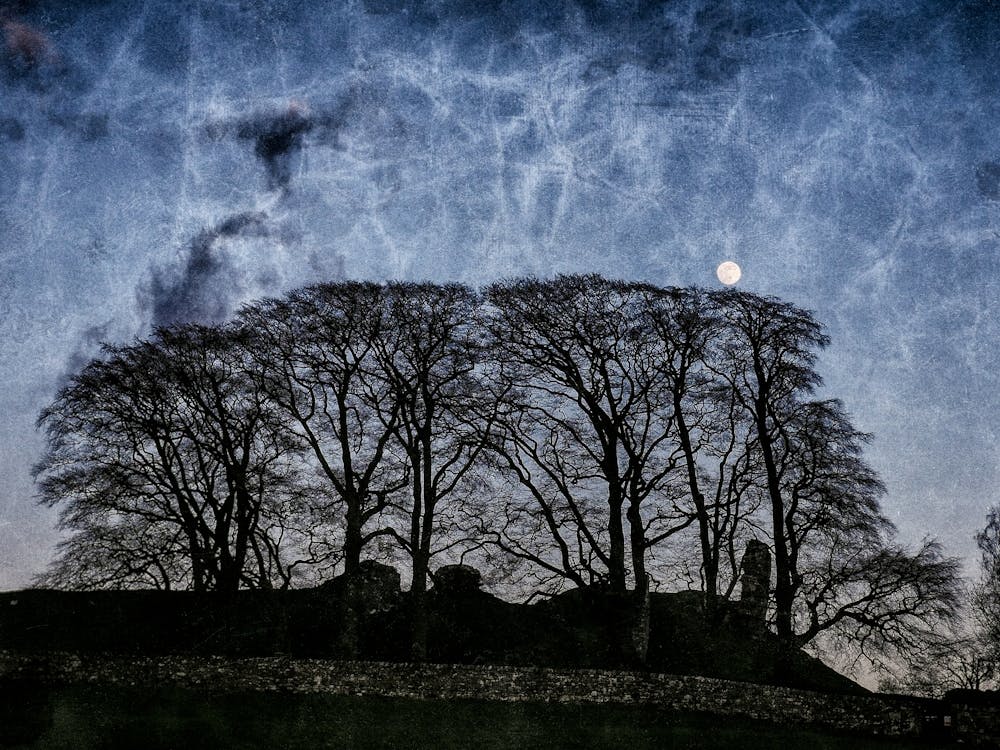 Moon Over Harbottle Castle