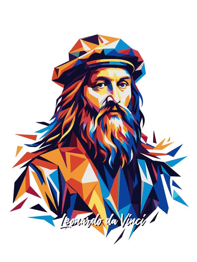 Leonardo Da Vinci 01 Portrait WPAP Pop Art