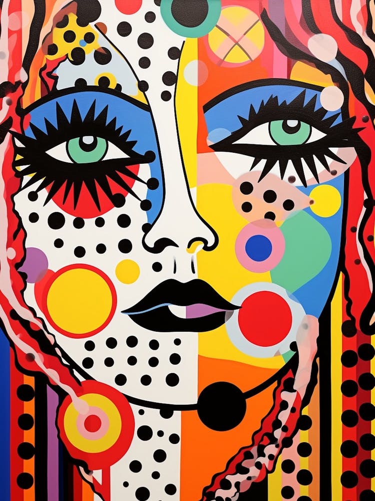Abstract Face Polka Dots