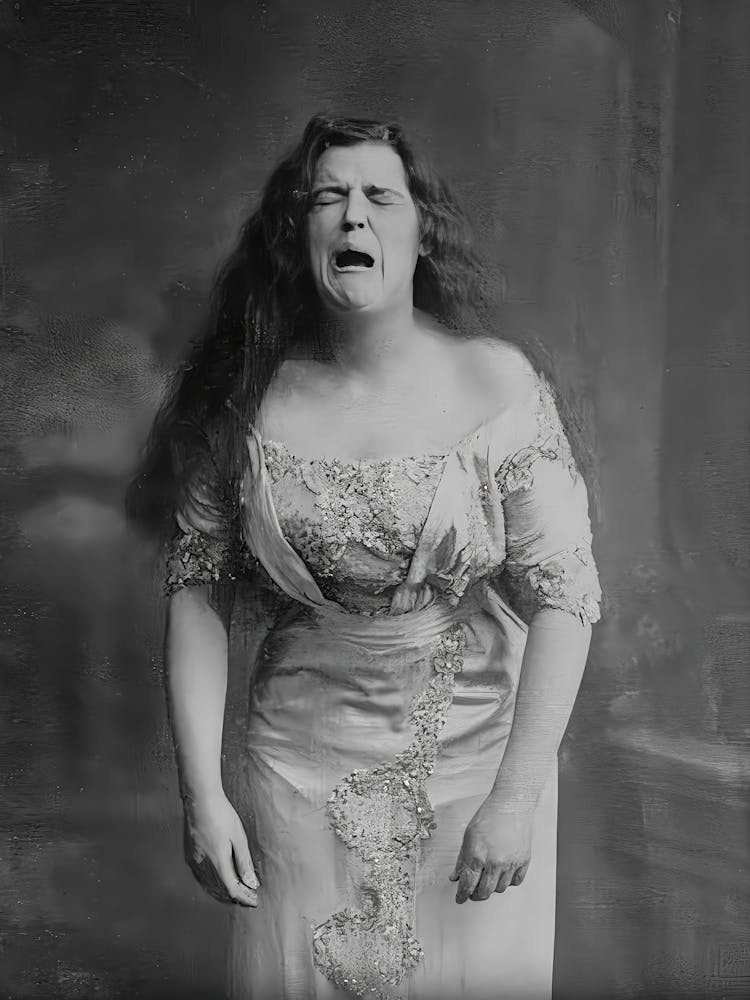 Funny Photo Taken During Mid Sneeze Wall Art, Vintage Victorian Woman, Black And White Print, Retro Print, Humor Poster, Entry Room Decor