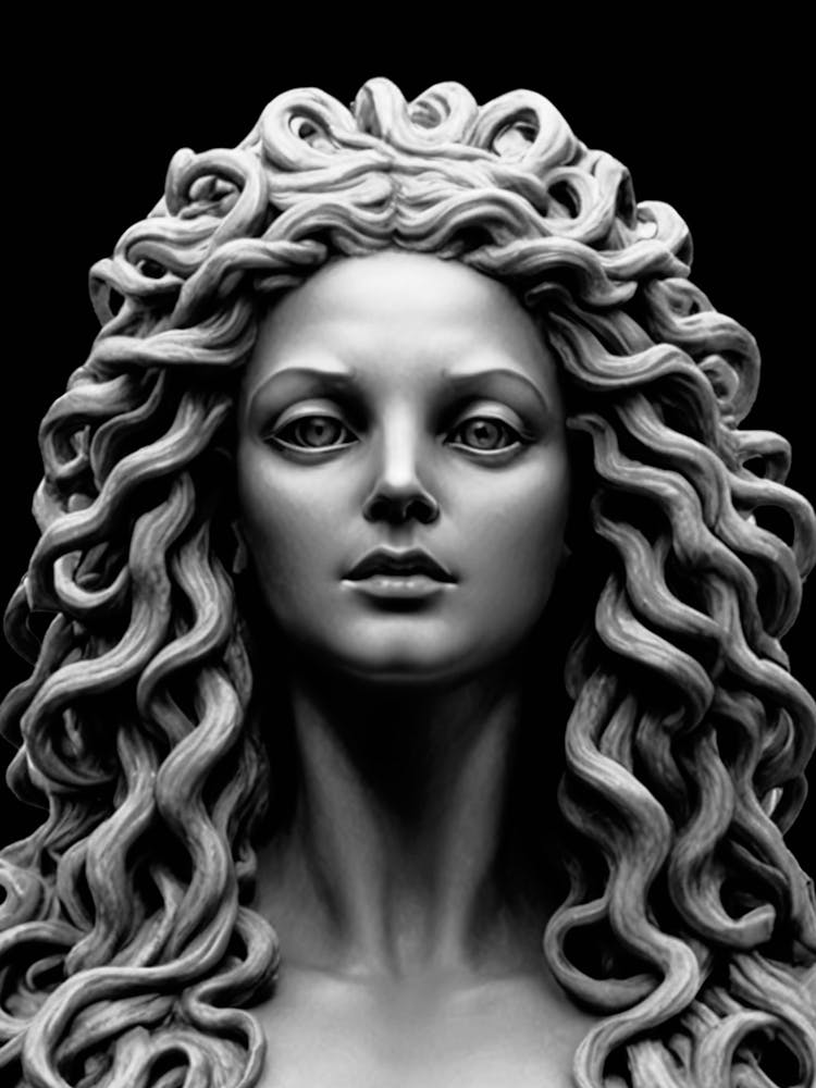 Portrait Of A medusa With Long Hair