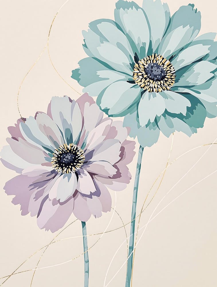 Minimalist Blooming Garden in Soft Neutral Shades