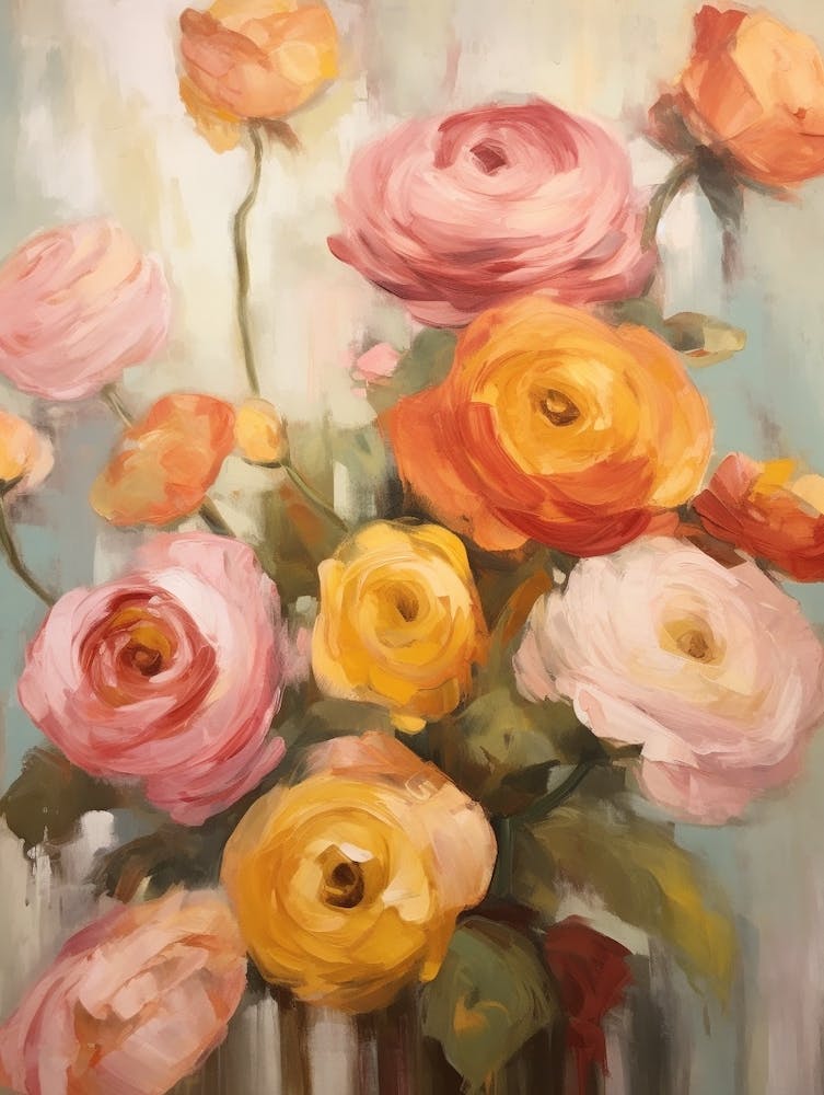 Fall Flower Painting Ranunculus 2