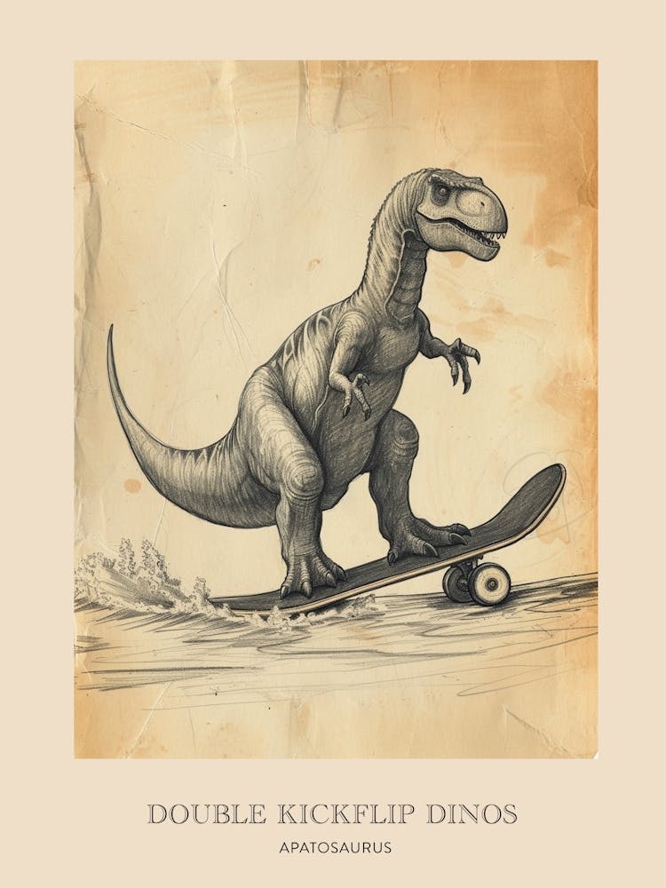 Apatosaurus Vintage Dinosaur Poster 3