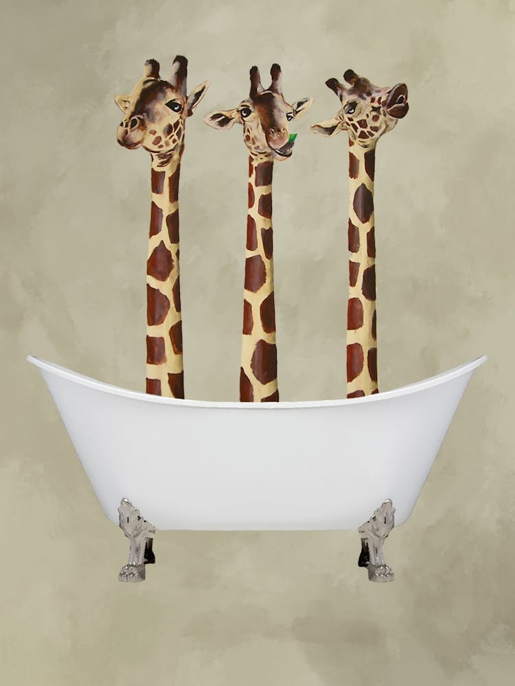 Giraffes In Bathtub