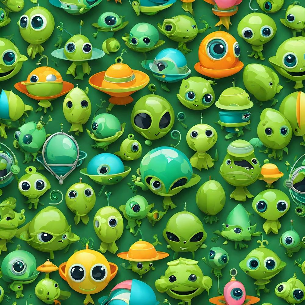 Alien Cute Green Wallpaper Lovely