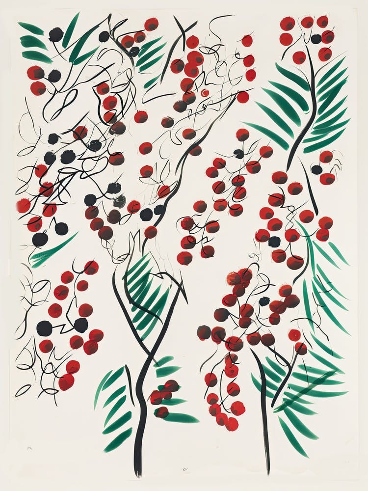 Cherries Fruit Drawing 8