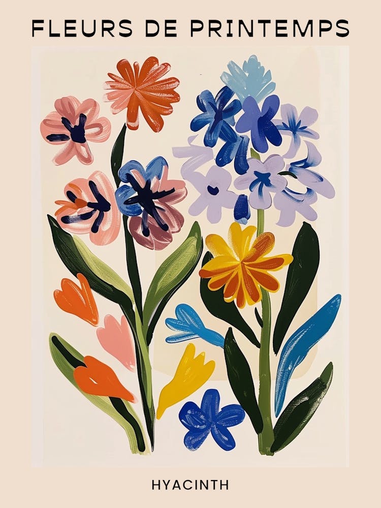 Affiche Florale Française Printemps Jacinthe 3