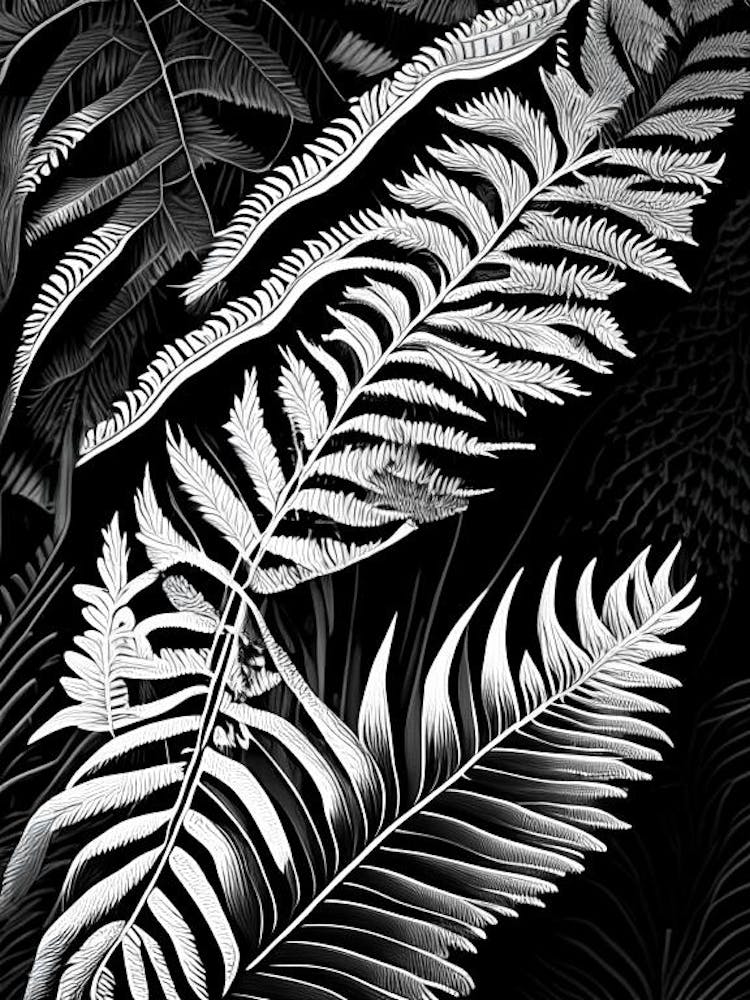 Boston Fern Linocut