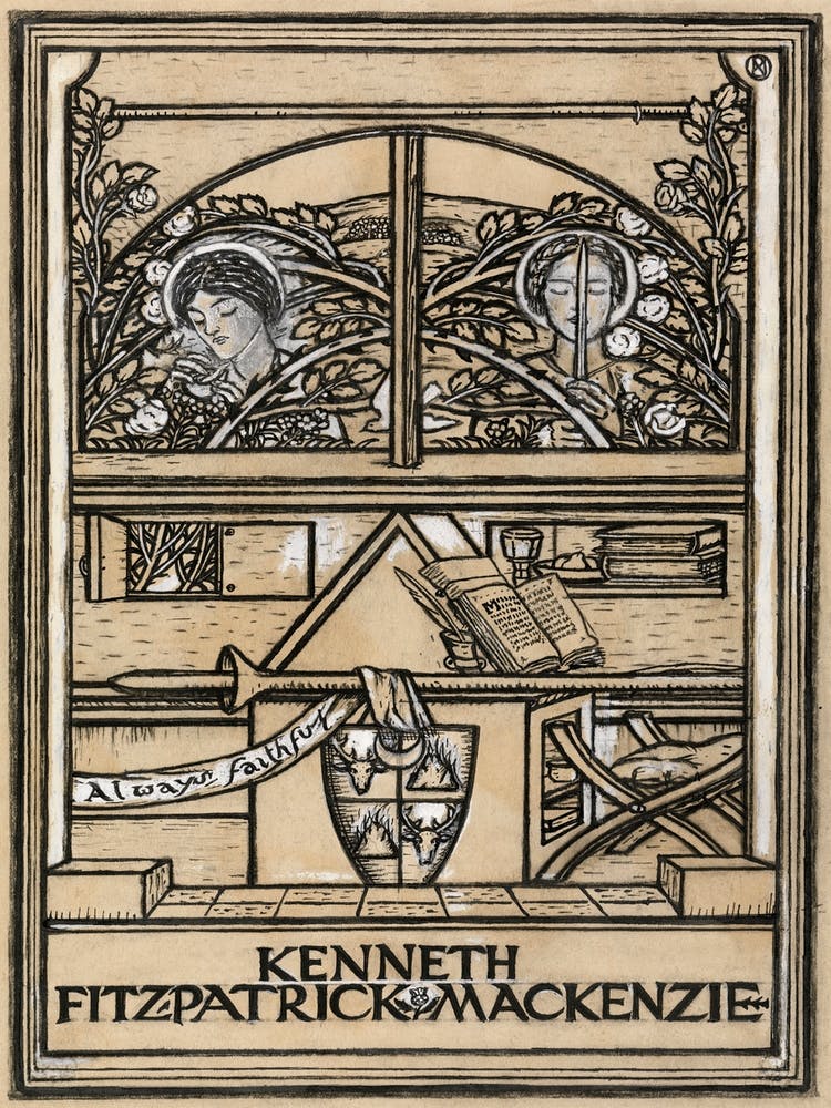 Design for a Bookplate for Kenneth Fitzpatrick Mackenzie (ca.1909), Paul Nash