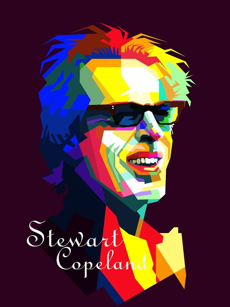 Stewart Copeland The Police Pop Art WPAP 1
