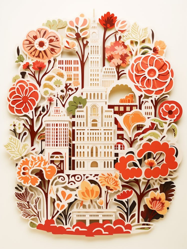Central Park Conservatory Garden Usa Modern Illustration 2