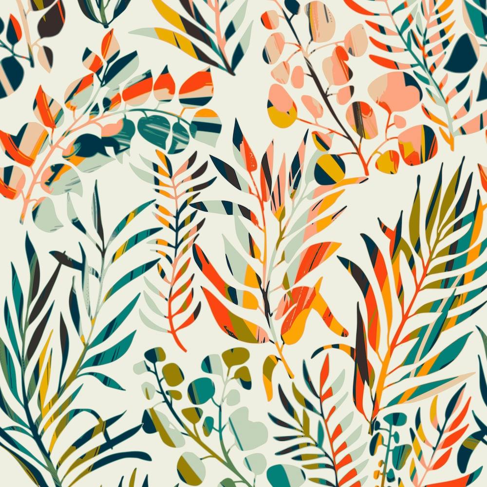 Colorful Leaves Pattern Square