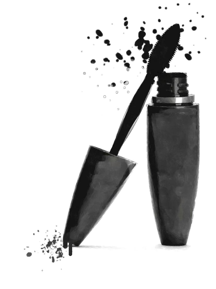 Schwarz-Weiß Mascara-Illustration