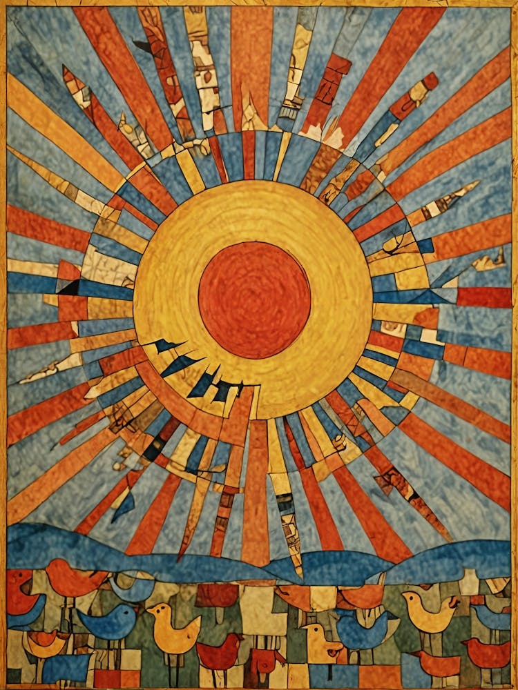 Abstract Morning Sun And Birds