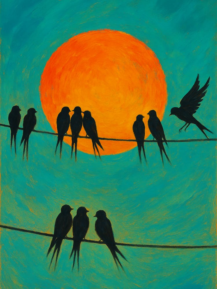 The Beauty Of Silence Birds On A Wire