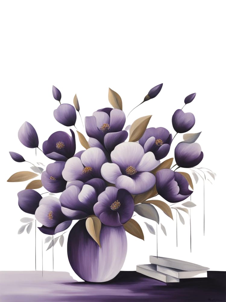 Purple Flowers In A Vase 3