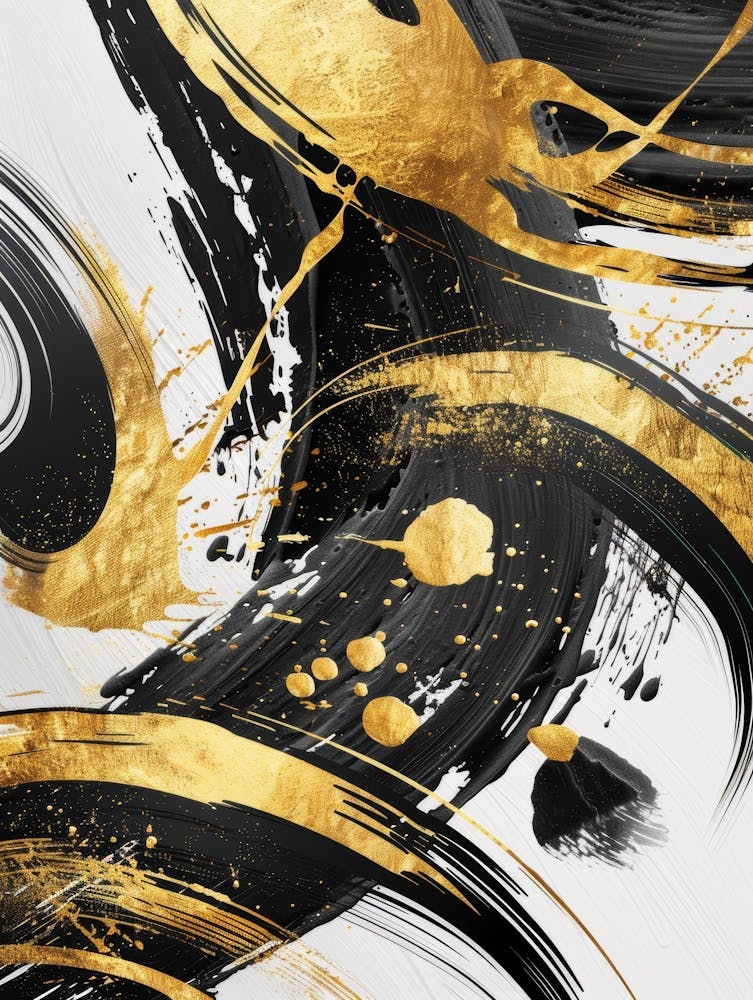 Gold und Schwarz Leinwanddruck 29