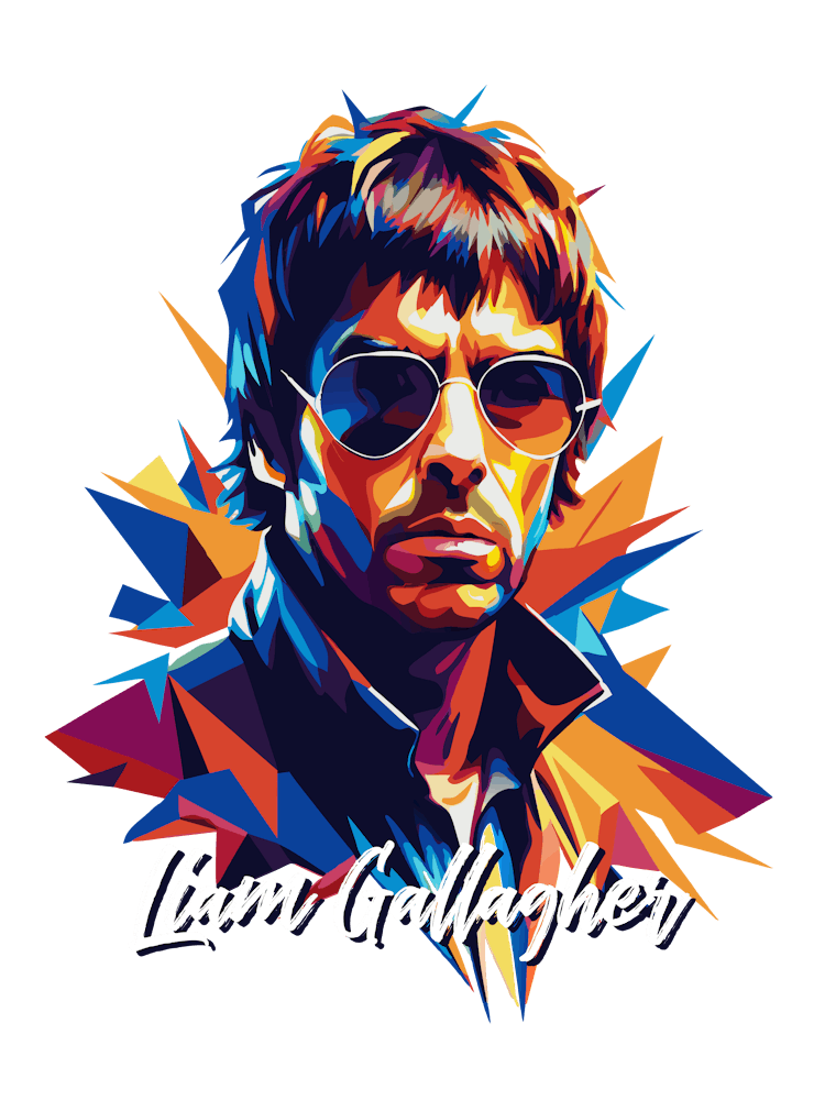 Oasis Liam Gallagher 01 Portrait Music Icon Style WPAP Pop Art