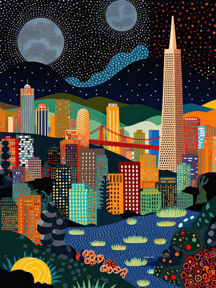 San Francisco, Illustration In The Style Of Pop Art 2