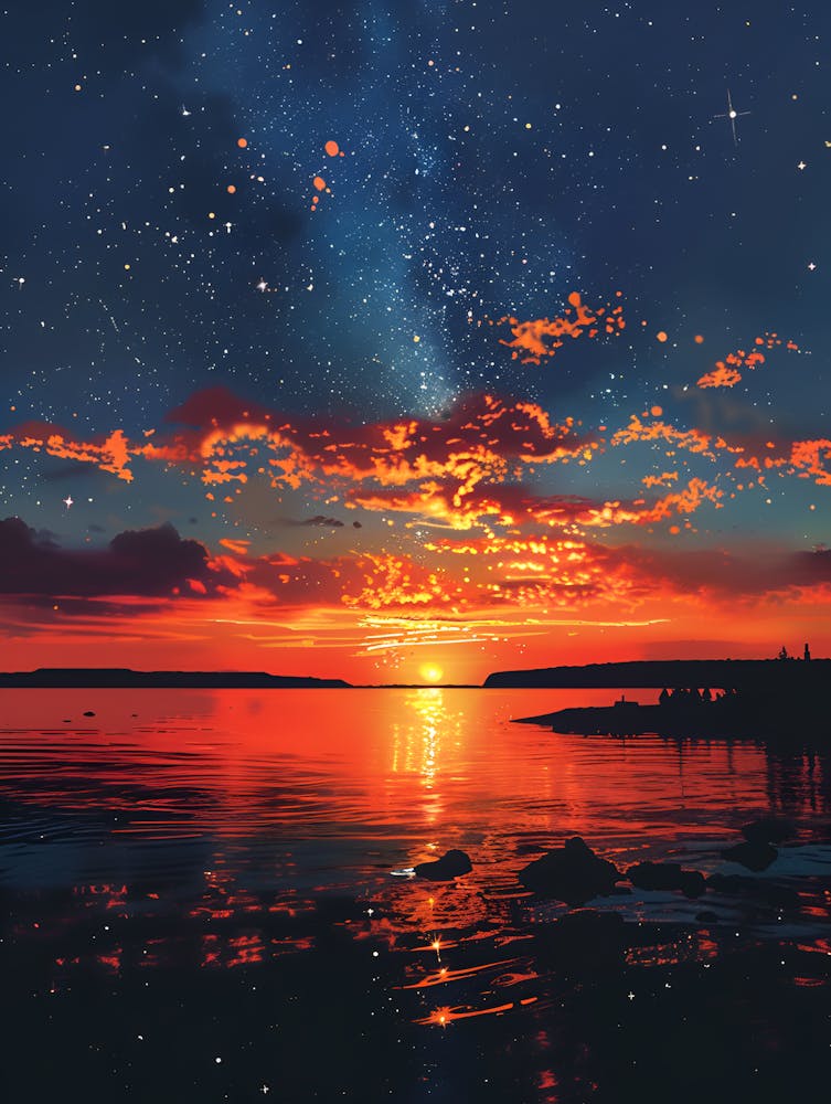 Sunset Over The Water