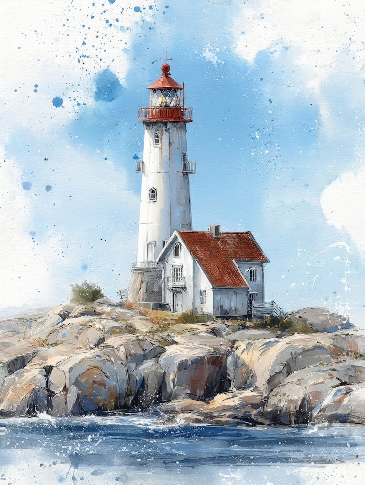 Aihrgdesign Isolated Watercolor Painting Of European Lighthou F6668507 5fb8 437c B220 E6d56b0a3079 0