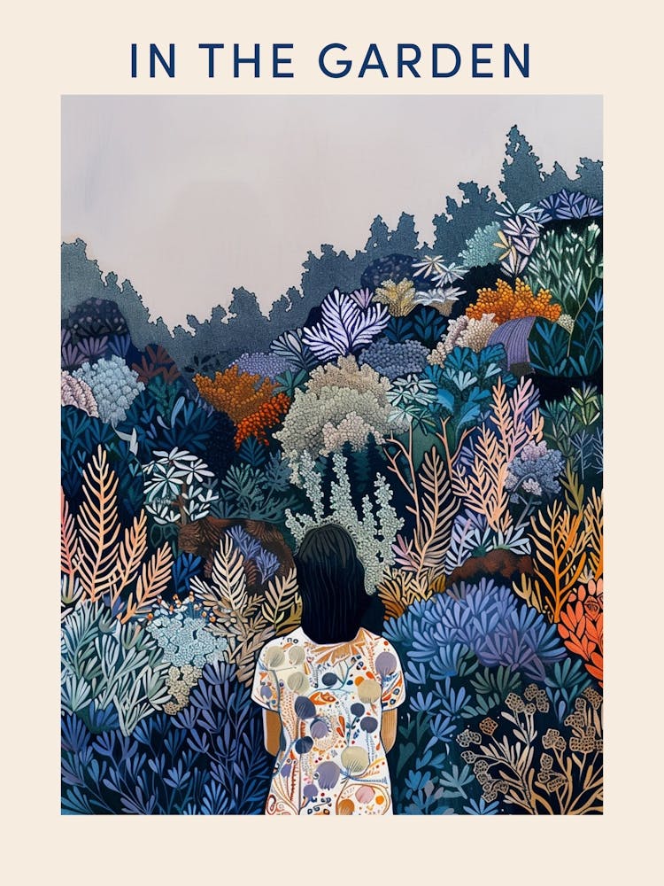 In The Garden Poster Blue 6