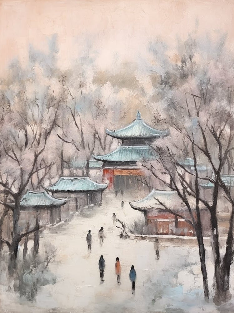 Winter City Park Painting Jingshan Park Beijing China 3