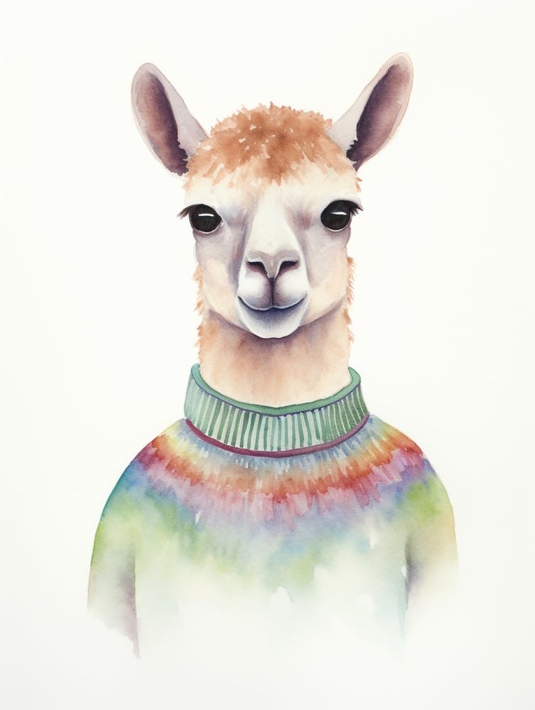 Bébé Alpaga à l'Aquarelle 3