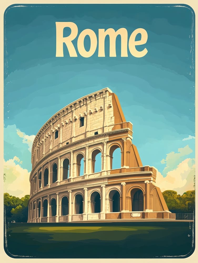 Aihrgdesign A Vintage Travel Poster Of Rome Featuring The Ico Aab115b2 564f 4312 Ba42 450f11d5cdd0 1