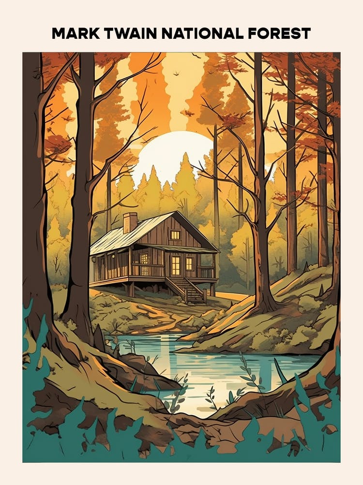 Mark Twain National Forest Midcentury Travel Poster