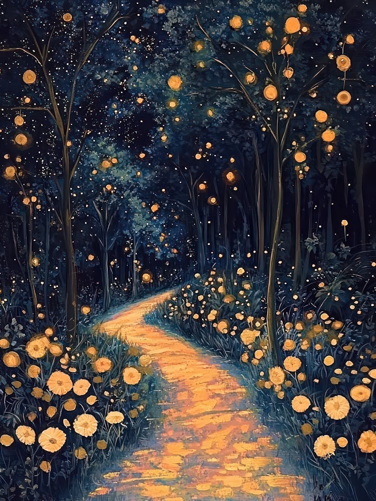 Gustav Klimt Print Night Forest Trees Painting Klimt Exhibition Poster Painting Decor Full