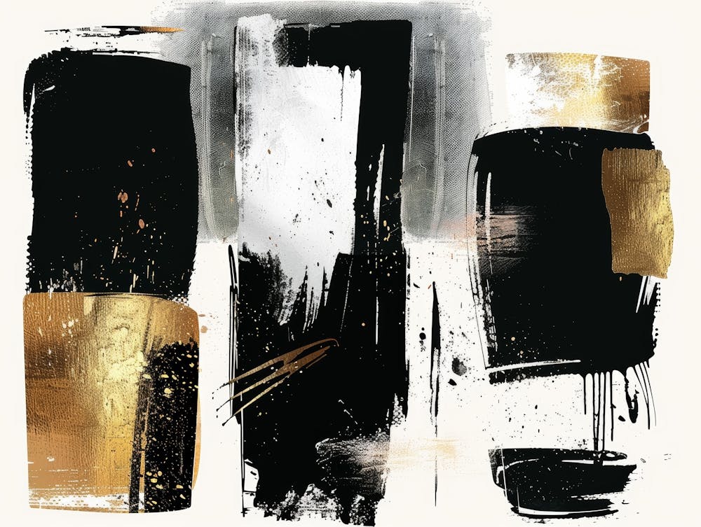 Black And Gold Abstract Painting 28