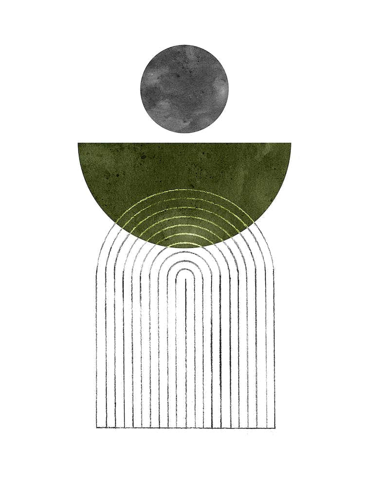 Olive green geometric