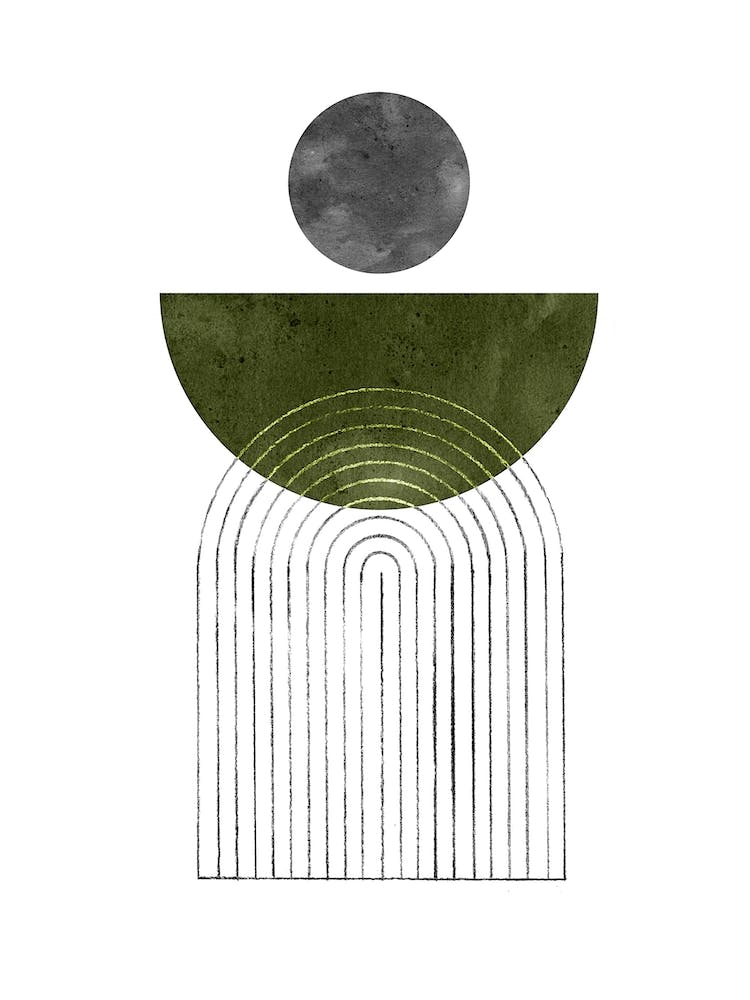 Olive green geometric