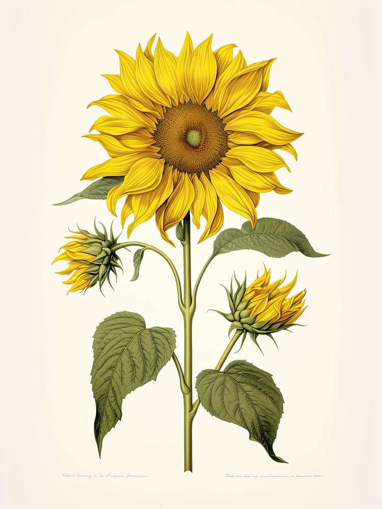Sunflowers Flower Vintage Botanical 2