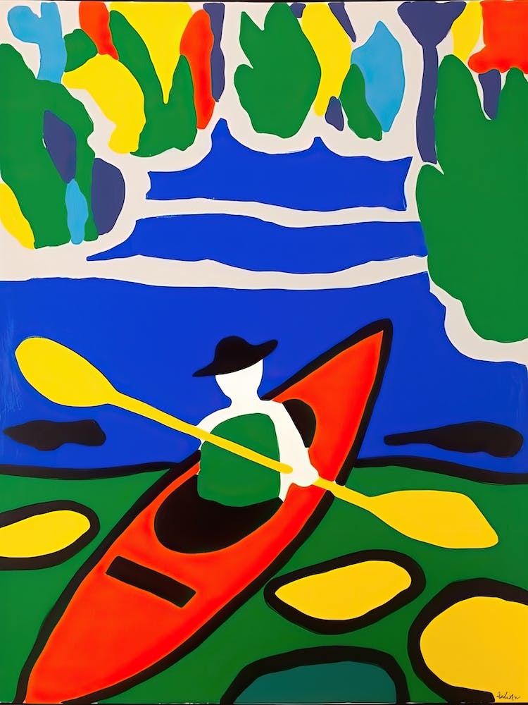 Kajakfahren im Stil von Matisse 4