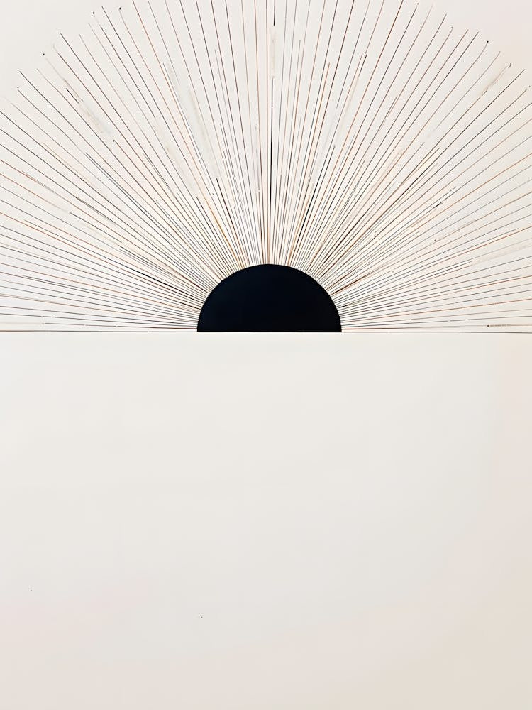 Sunburst: Black and White Geometric Art with Radiating Lines