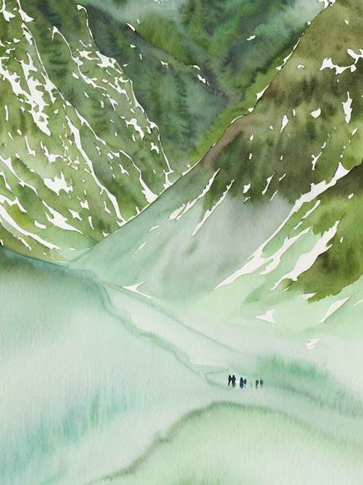 Jostedalsbreen National Park Norway Water Colour Poster