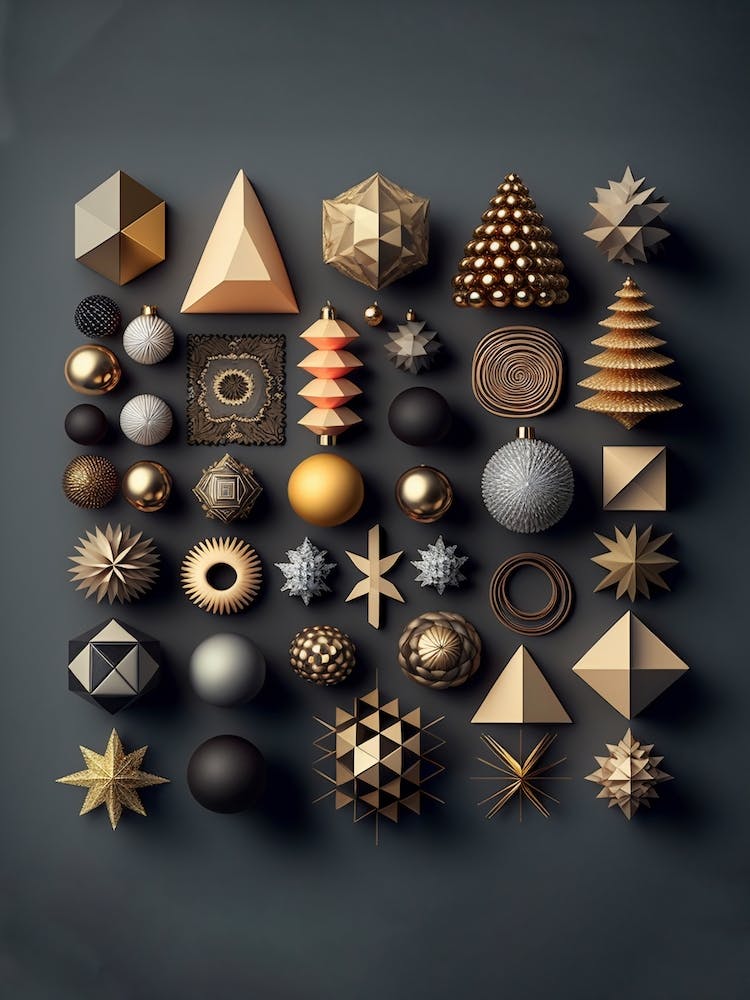 Gold und Schwarz Weihnachtskugel Kollektion