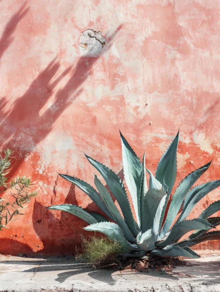 Agave Plant In Front Of A Wall