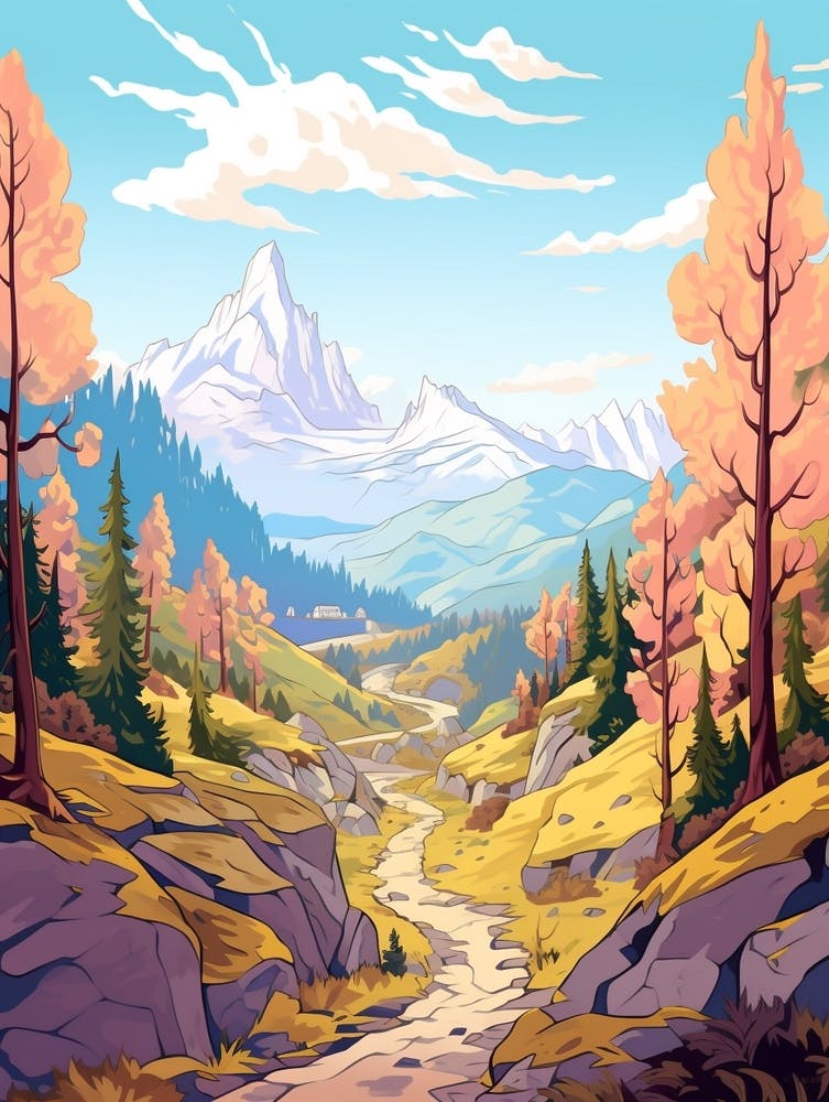 Chamonix To Zermatt France 1 Hike Illustration