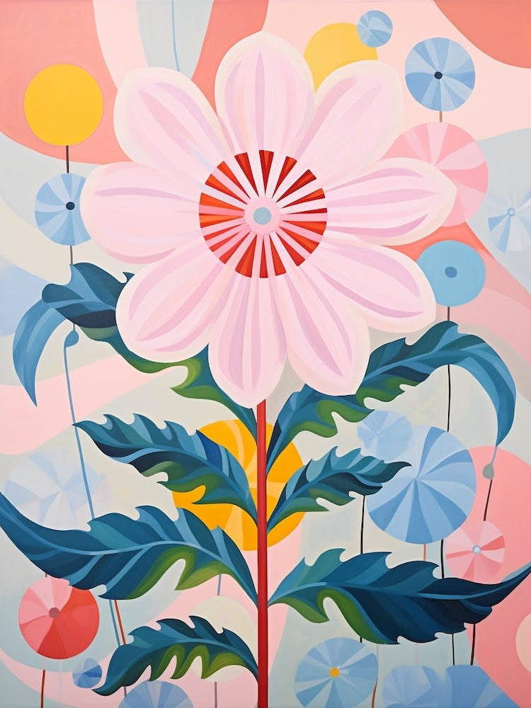 Everlasting Flower 2 Hilma Af Klint Inspired Pastel Flower Painting