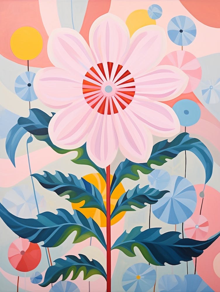 Everlasting Flower 2 Hilma Af Klint Inspired Pastel Flower Painting