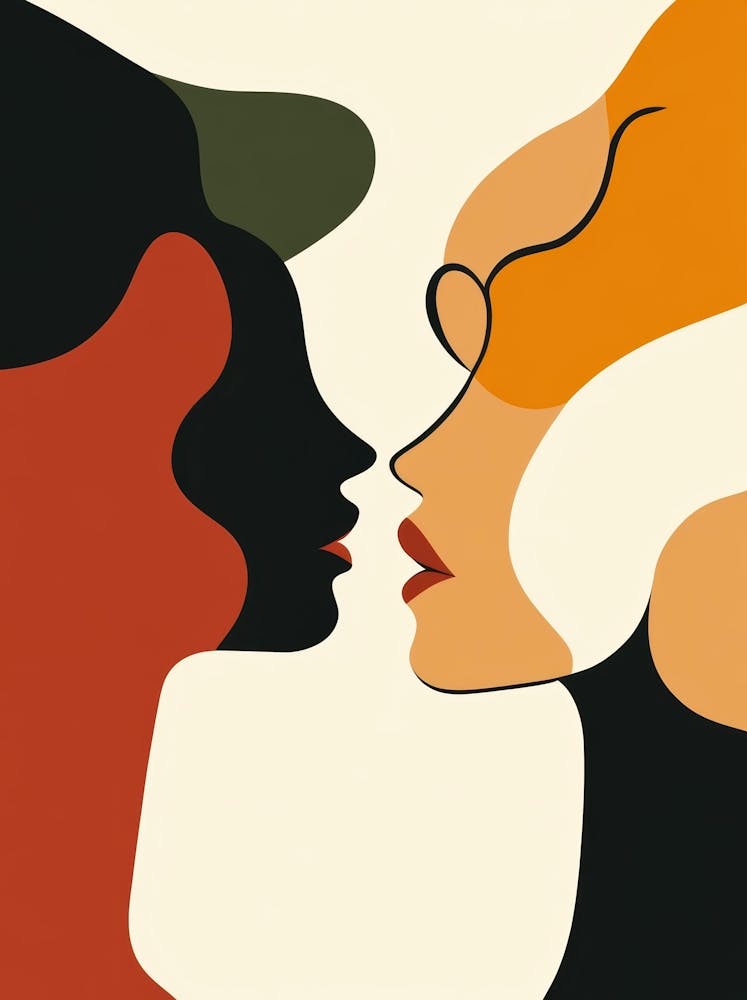 Two Women Facing Each Other 4