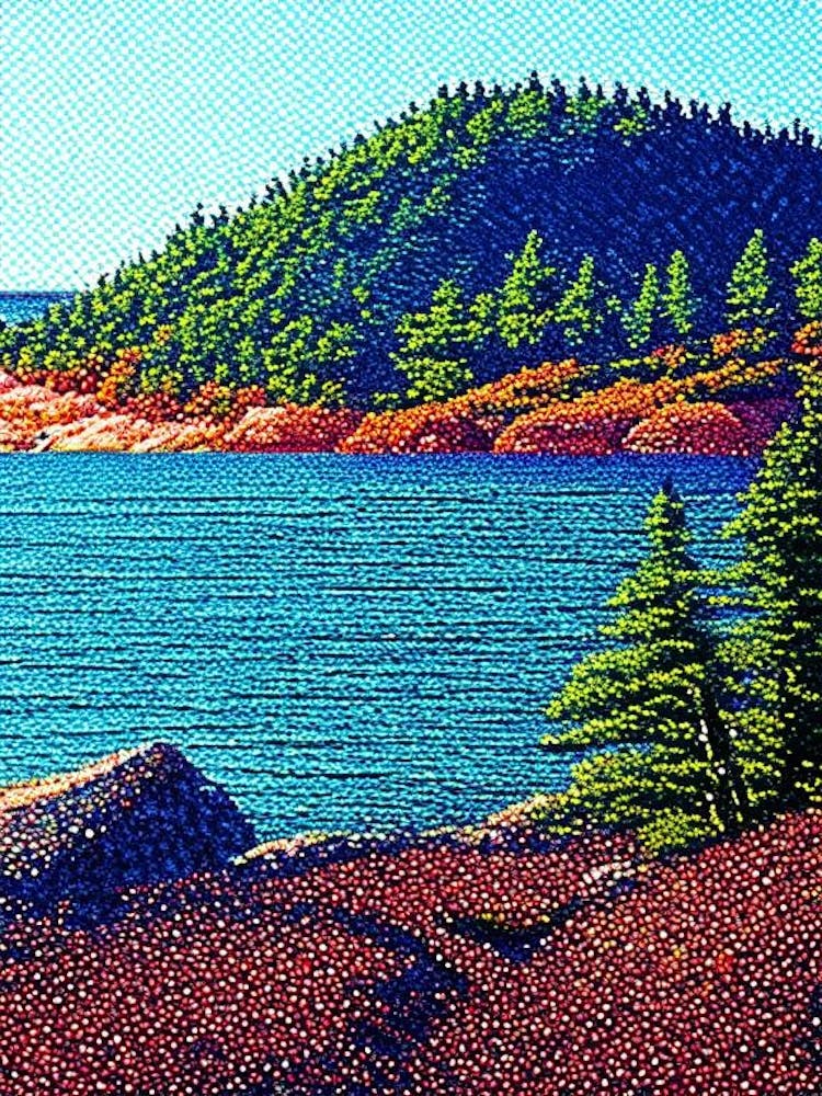 Acadia National Park United States Of America Pointillism