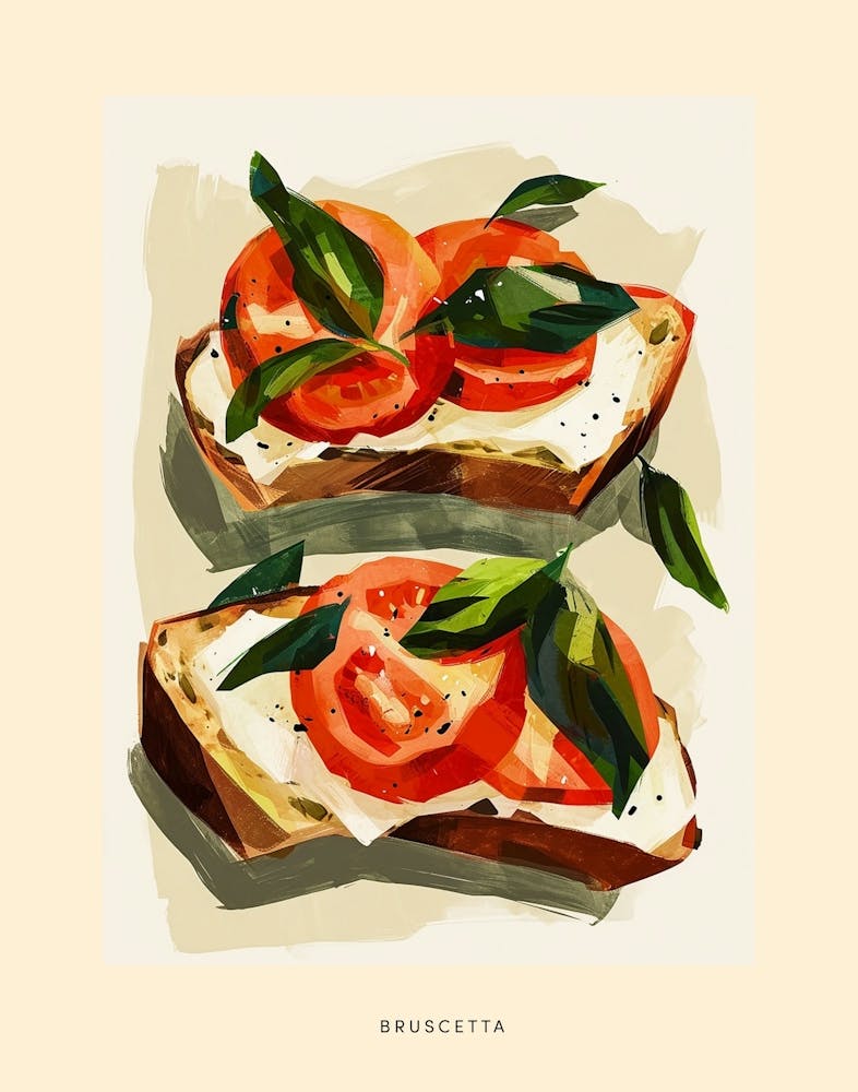 Bruscetta Art Deco Poster