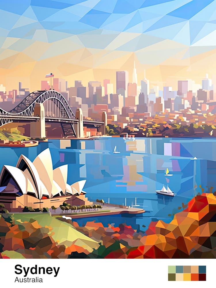 Sydney, Australia, Geometric Illustration 4 Poster